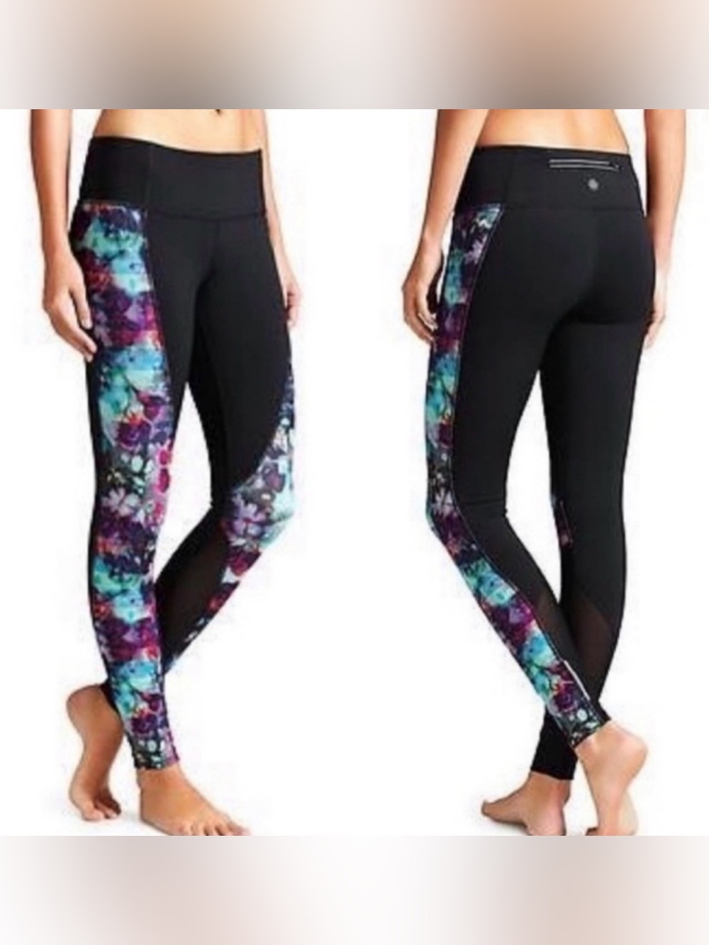 Athleta Floral Mesh Leggings Size Small